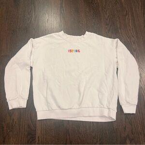 Chic White 'Stay Cool' Sweatshirt